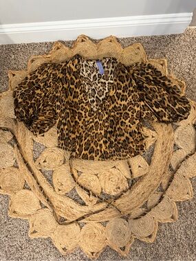 Leopard Print  Wrap blouse - Brown Animal Print